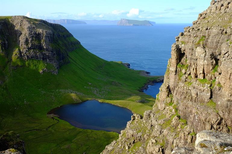 Uitzicht op het Hvannhagi meer, Suduroy eiland