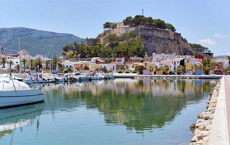 Uitzicht op het kasteel van Dénia, Costa Blanca