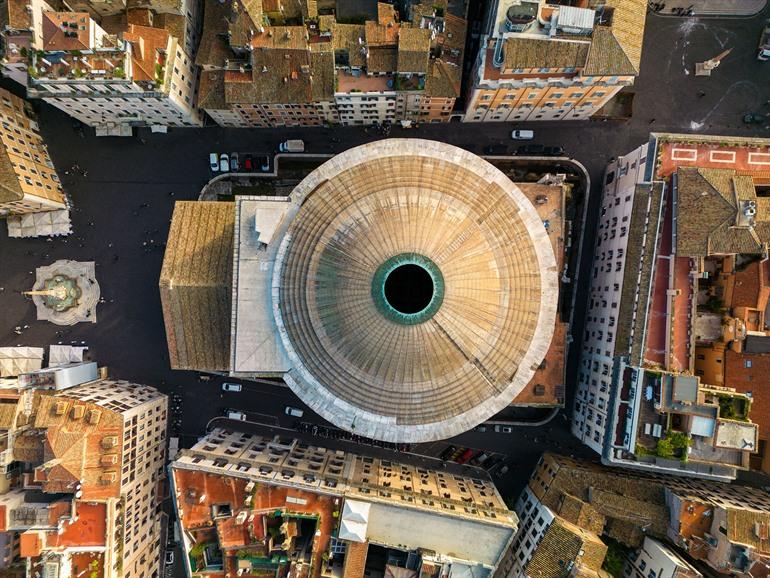 Uitzicht op het Pantheon van Rome