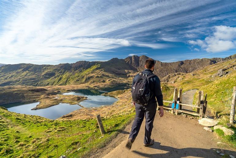 Uitzicht op Llyn Llydaw, Snowdonia National Park, Wales