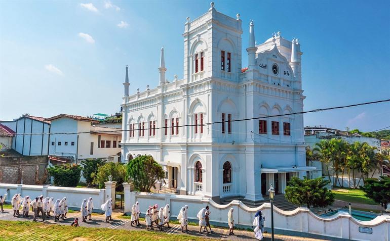 Uitzicht op Meeran Jumma Moskee in Galle