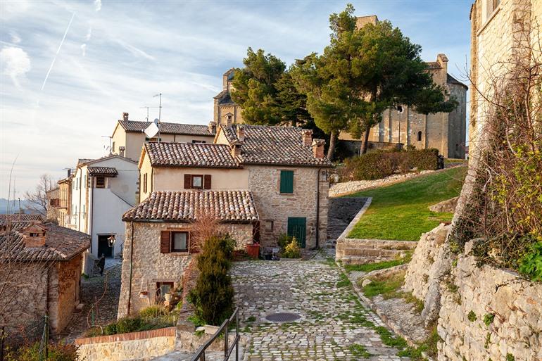 Uitzicht op San Leo, Emilia Romagna