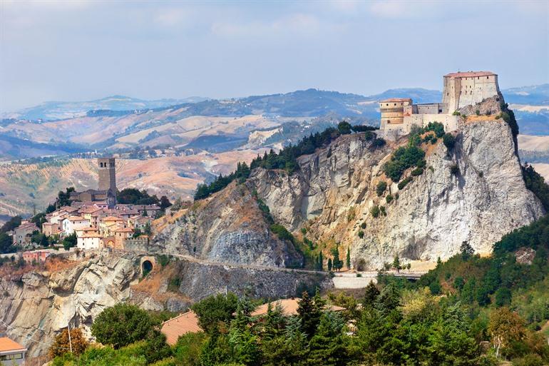 Uitzicht op San Leo, Emilia-Romagna