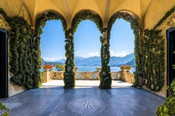 Uitzicht op Villa del Balbianello, Comomeer