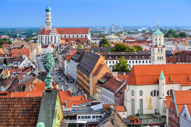 Uitzicht over Augsburg, Duitsland