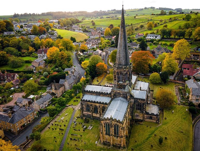 Uitzicht over Bakewell, Peak District