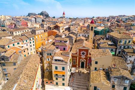 Uitzicht over Corfu-stad, Kerkyra