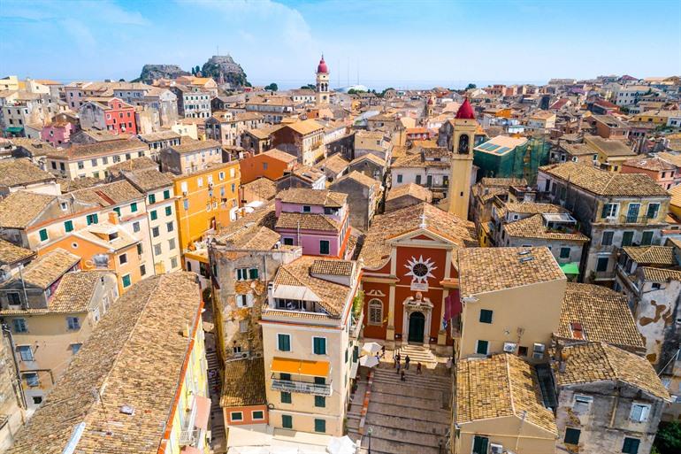 Uitzicht over Corfu-stad, Kerkyra