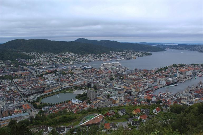 Uitzicht over de stad Bergen