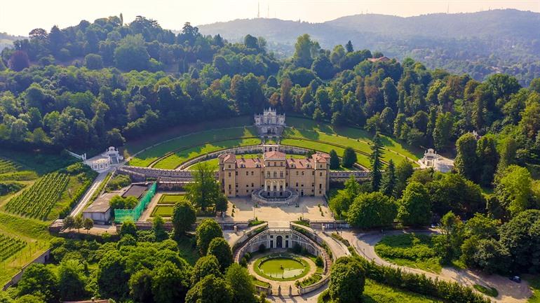 Uitzicht over Villa della Regina in Turijn, Italië