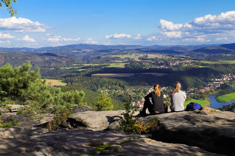 Uitzicht vanaf de Lilienstein tafelberg