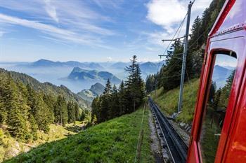 Uitzicht vanaf de Pilatusbahn, Zwitserland