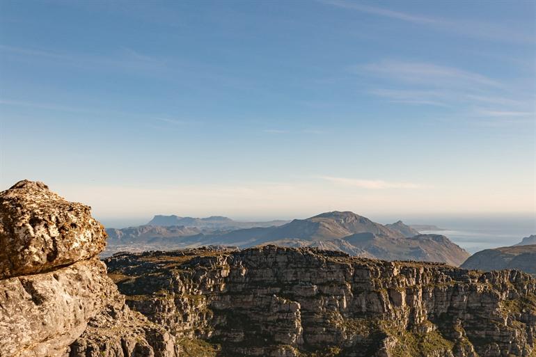 Uitzicht vanaf de Tafelberg in Kaapstad