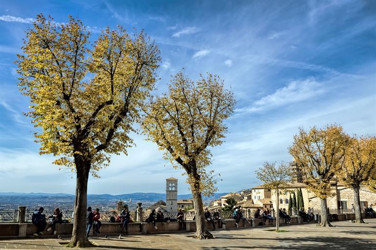 Uitzicht vanaf Piazza Santa Chiara, Assisi
