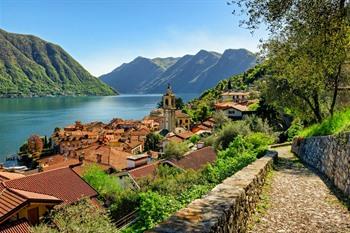 Uitzicht wandelroute Greenway del Lago di Como