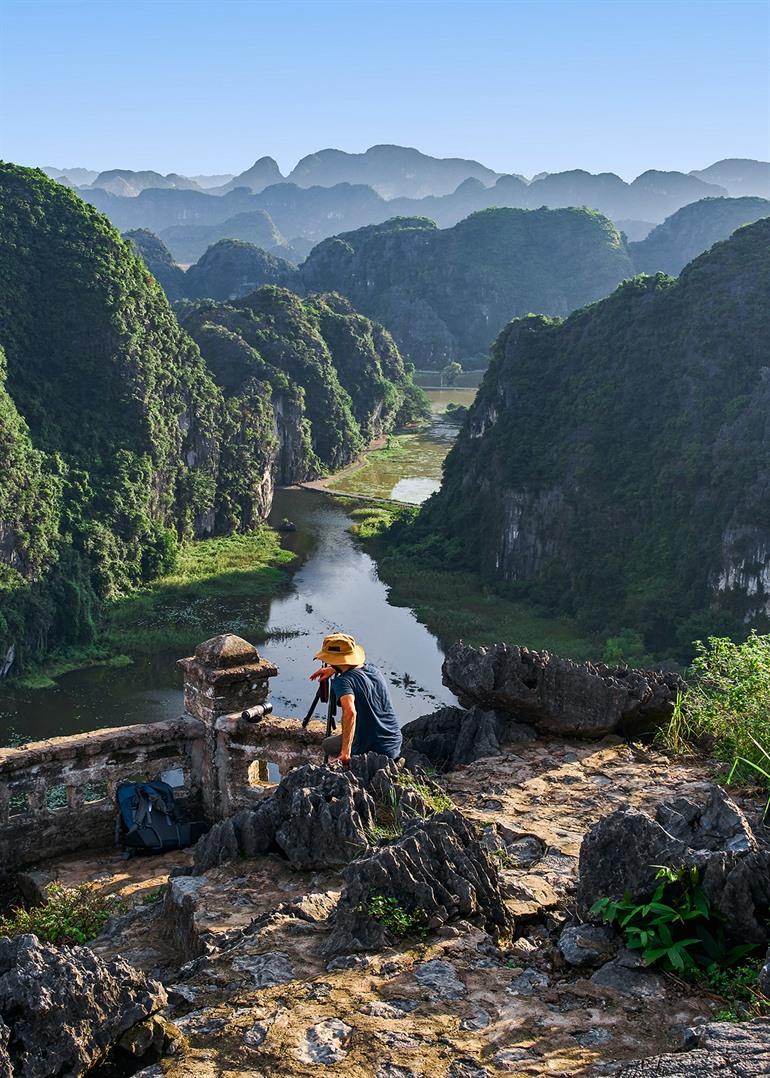 Uitzichtpunt over de Tam Coc-vallei