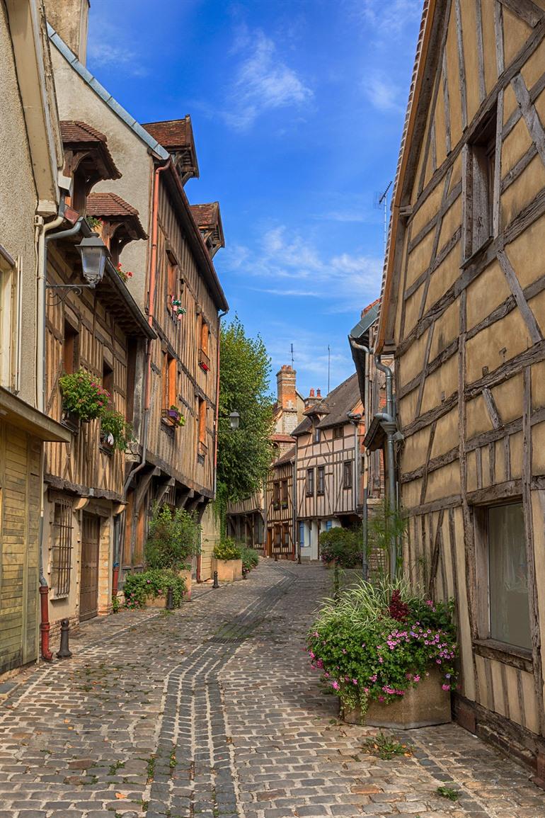 Vakwerkhuizen in het oude centrum van Troyes
