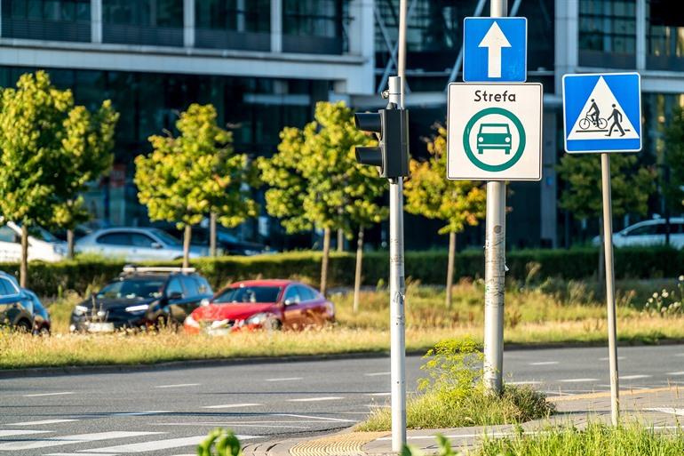 Verkeersbord milieuzone Warschau
