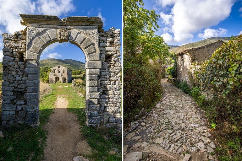 Verlaten dorpje Paleo Perithia bezoeken, Corfu
