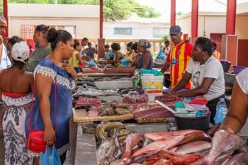 Vismarkt van Mindelo, Sao Vicente, Kaapverdië