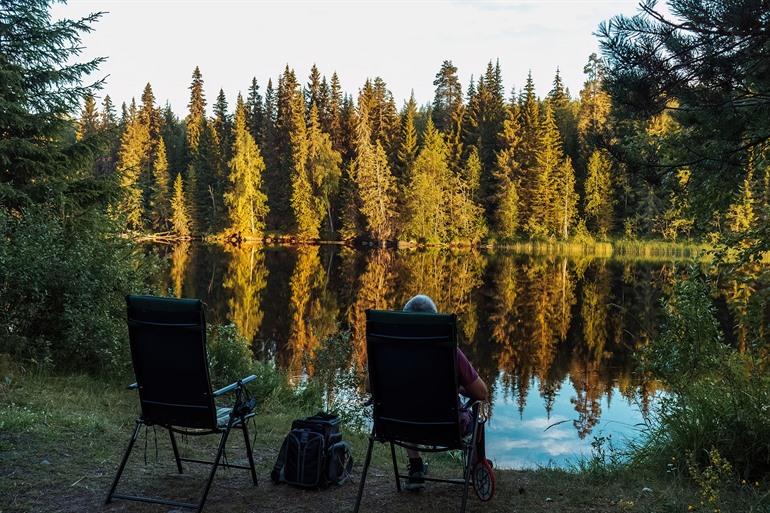 Vissen in d e Västerdal rivier in Dalarna