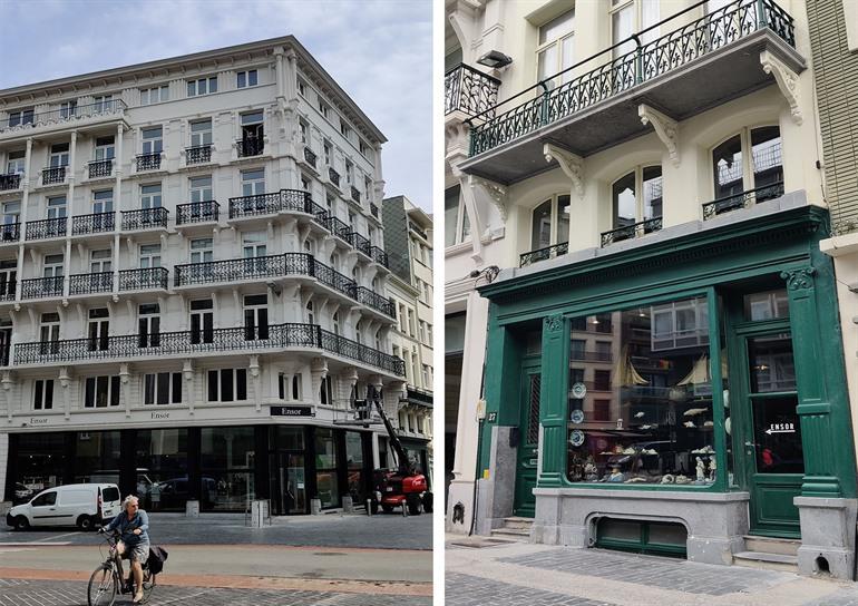 Voorgevel van het James Ensorbelevingscentrum en Ensorhuis