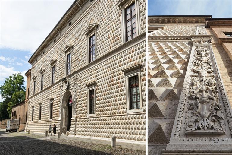 Voorgevel van het Palazzo dei Diamanti, Ferrara