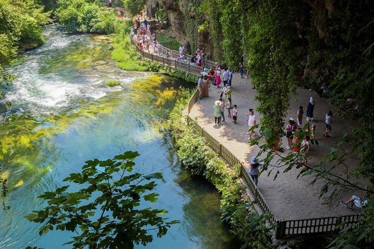 Wandelen in de buurt van watervallen van Düden, Antalya