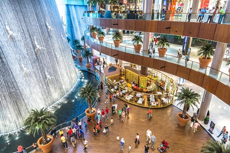 Waterval in de Dubai Mall, VAE