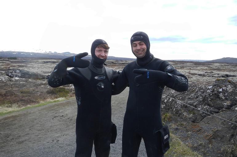 We zijn klaar om te snorkelen in de Silfrakloof