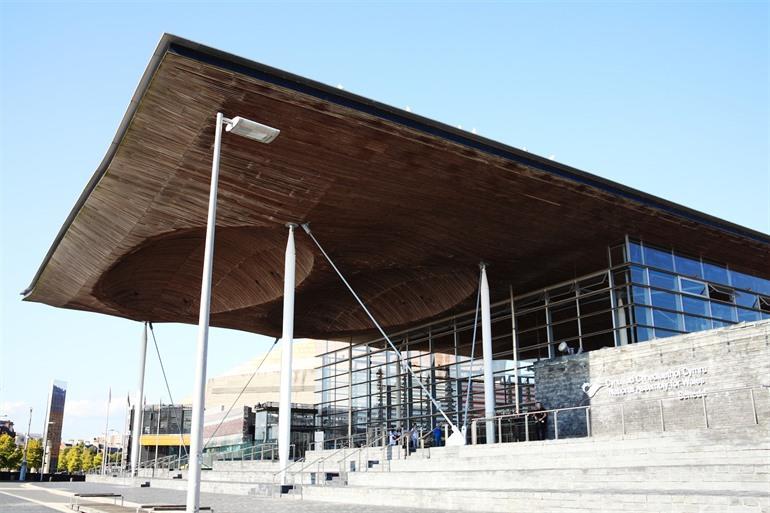 Welsh National Assembly Building in Cardiff, Wales 