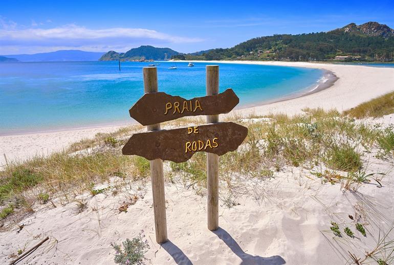 Witte zandstrand Playa de Rodas op de Cíes-eilanden