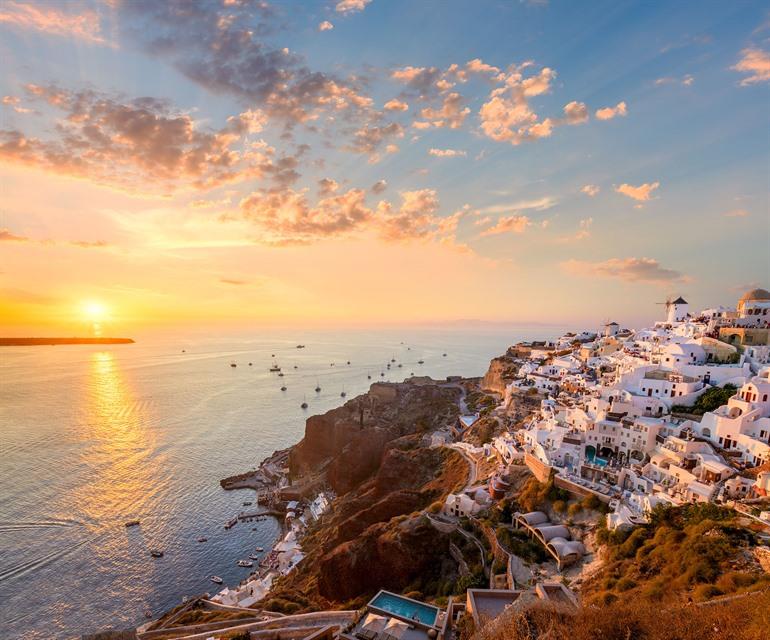 Zonsondergang in Oia spotten, Santorini