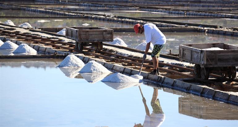 Zoutwinning in het Het Secovlje Salina Nature Park Piran
