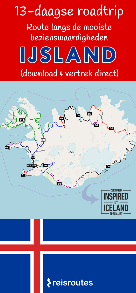 Pinterest Rondreis IJsland (13 dagen): uitgestippelde route + reisschema + kaart