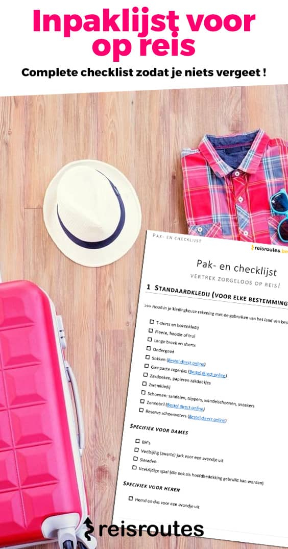 Pinterest Inpaklijst voor je reis: Download deze handige checklist voor je vakantie!