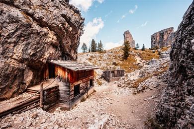 Wandeling Cinque Torri hike: langs het openluchtmuseum over WO I