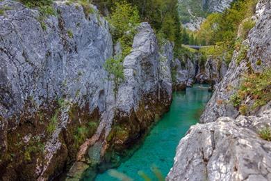 Wandeling naar de Great en Small Soča Gorge in de Soča vallei
